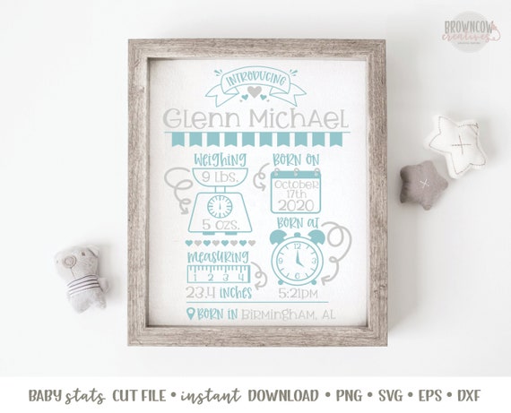 Download Baby Stats Svg File Baby Stats Announcement Cut File Boy Birth Announcement Svg Baby Stats Template Baby Boy Announcement Svg Cut File By Browncow Creatives Catch My Party