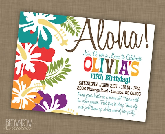 PRINTABLE Luau Get together Invitation picture regarding Printable Luau Party Games known as PRINTABLE Luau Occasion Invitation