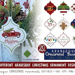 Arabesque Christmas Ornament SVG Bundle, Arabesque Ornament Cut Files