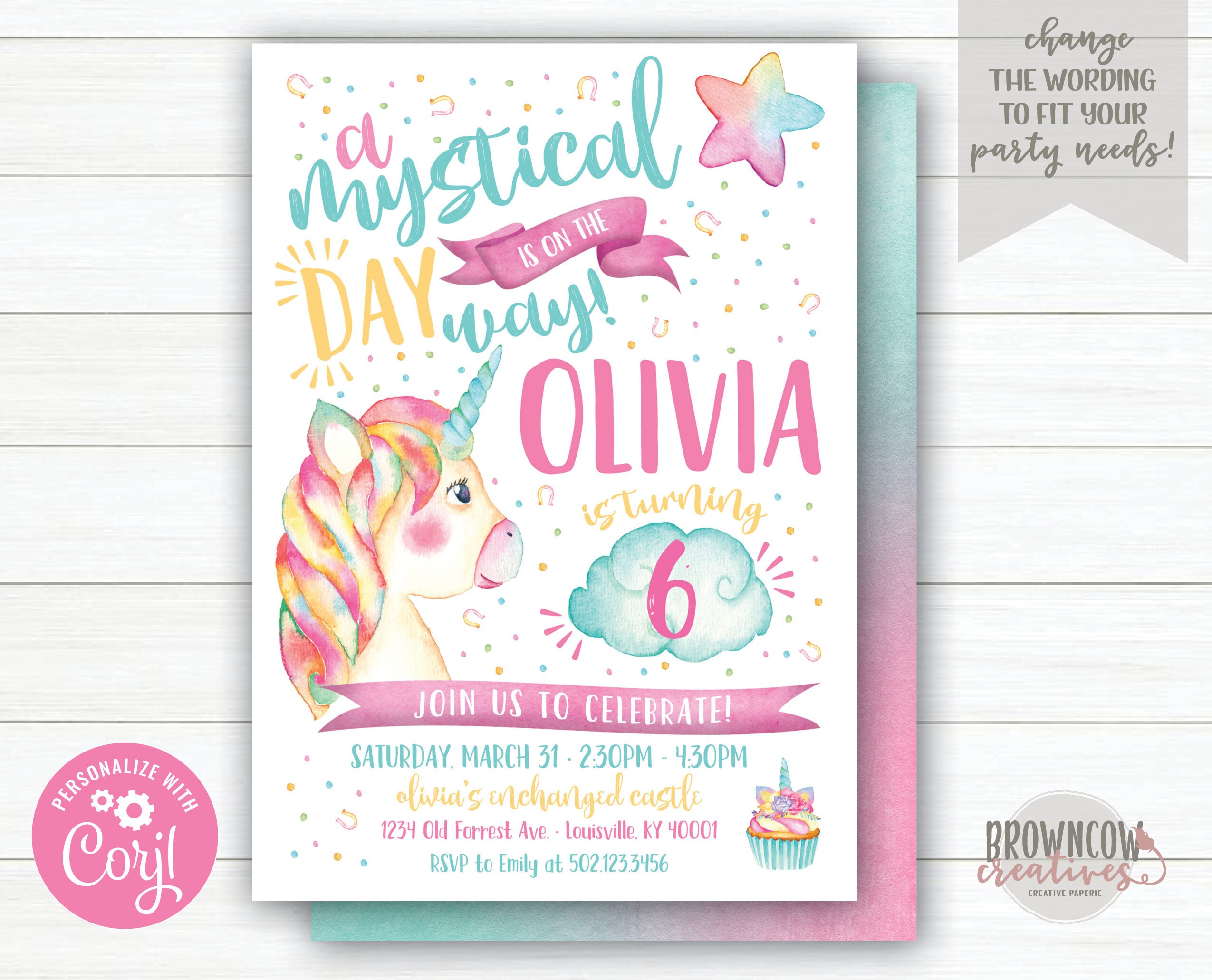 unicorn birthday invitation printable unicorn party invite