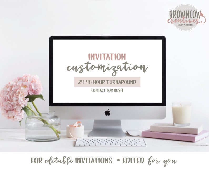 Customization Fee for Editable Invitations, Edit My Corjl Invitation or Instant Download PDF Invitation image 1