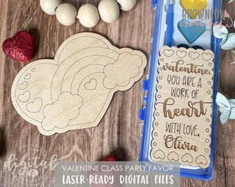 Valentine's Day Paint Party Favor Laser File: SVG, PDF, DFX (Digital Download)
