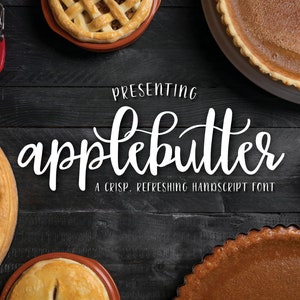 Applebutter Script lettertype, Handlettered lettertype, Handletter lettertype, Handgeschreven lettertype, Handgeschreven lettertype, Commercieel gebruik lettertype, Kalligrafie lettertype