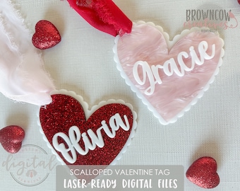 Valentine's Day Heart Tag Laser Cut File (SVG, PDF)