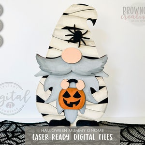 Halloween Mummy Gnome Laser Cut File (Digital Download)