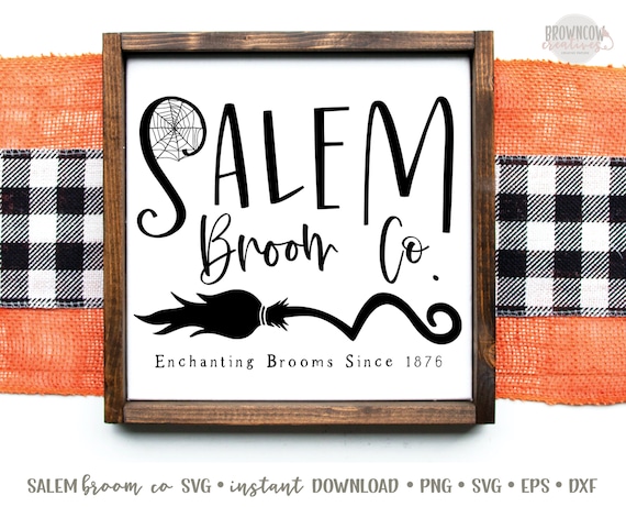 Download Salem Broom Co Svg Halloween Svg File Cut File For Halloween Craft Vintage Halloween Sign Svg By Browncow Creatives Catch My Party