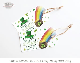 St. Patrick's Day Treat Bag Tag, Printable Gift Tag (Instant Download)