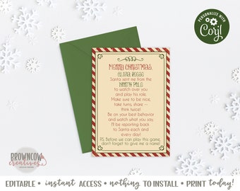 EDITABLE Letter from Your Elf, Elf Letters, Customizable Elf Letter, Instant Access, Corjl