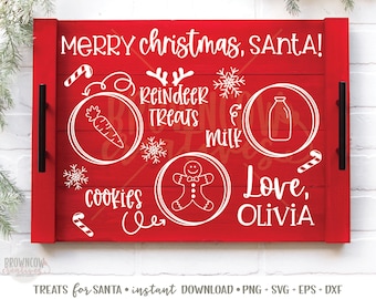 Treats for Santa Tray SVG, Cookies Cut File (Digital Download)