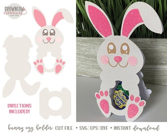 Archivo recortado de porta huevos de Pascua de conejito (SVG, EPS, DXF)