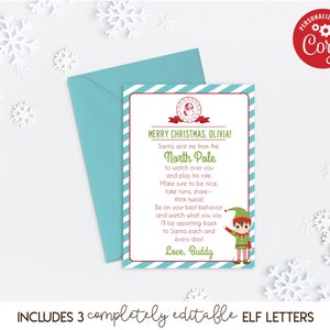 EDITABLE Elf Mischief Kit, Letter from the Elf, Elf Letters, Elf Notes, Christmas Elf, Naughty Nice Report Cards, Nice List, Instant image 2