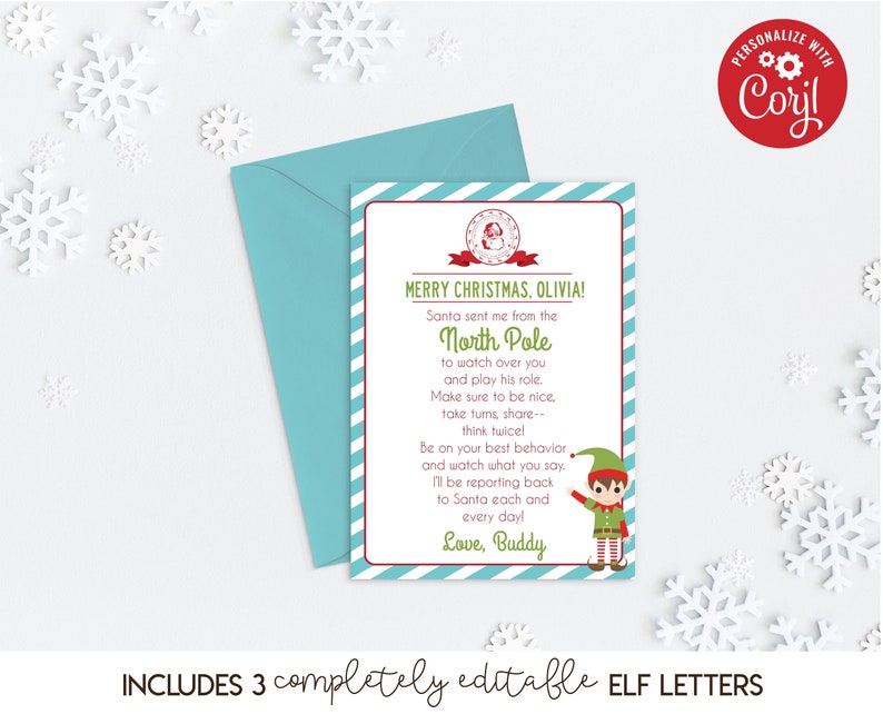 EDITABLE Elf Mischief Kit, Letter from the Elf, Elf Letters, Elf Notes, Christmas Elf, Naughty Nice Report Cards, Nice List, Instant image 2