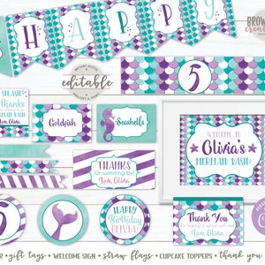 Mermaid Birthday Party Decorations, Under the Sea Party Decorations ...