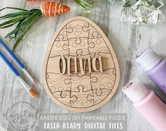 Easter Egg Puzzle DIY Paint Laser File, Easter Egg Puzzle SVG, Easter Laser Cut Files, Easter Basket Filler Laser Files, Easter SVG