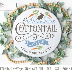 Cottontail Bed & Breakfast boerderij ronde teken SVG-bestand, digitaal bestand, Instant Download