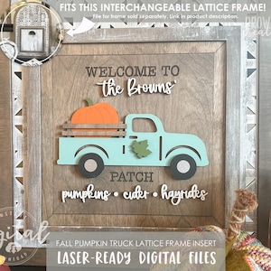 Fall Vintage Truck Farmhouse Interchangeable Insert Laser File, Pumpkin Laser Files, Fall Laser Files, Fall Pumpkin DIY Sign Laser Cut Files