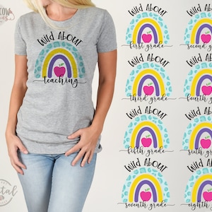 Wild About Teaching/Grades PreK-8th Grade SVG/Cut File, DIGITAL DOWNLOAD