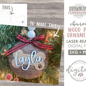 Pet Ornament LASER CUT File, Christmas Ornament SVG, Digital File