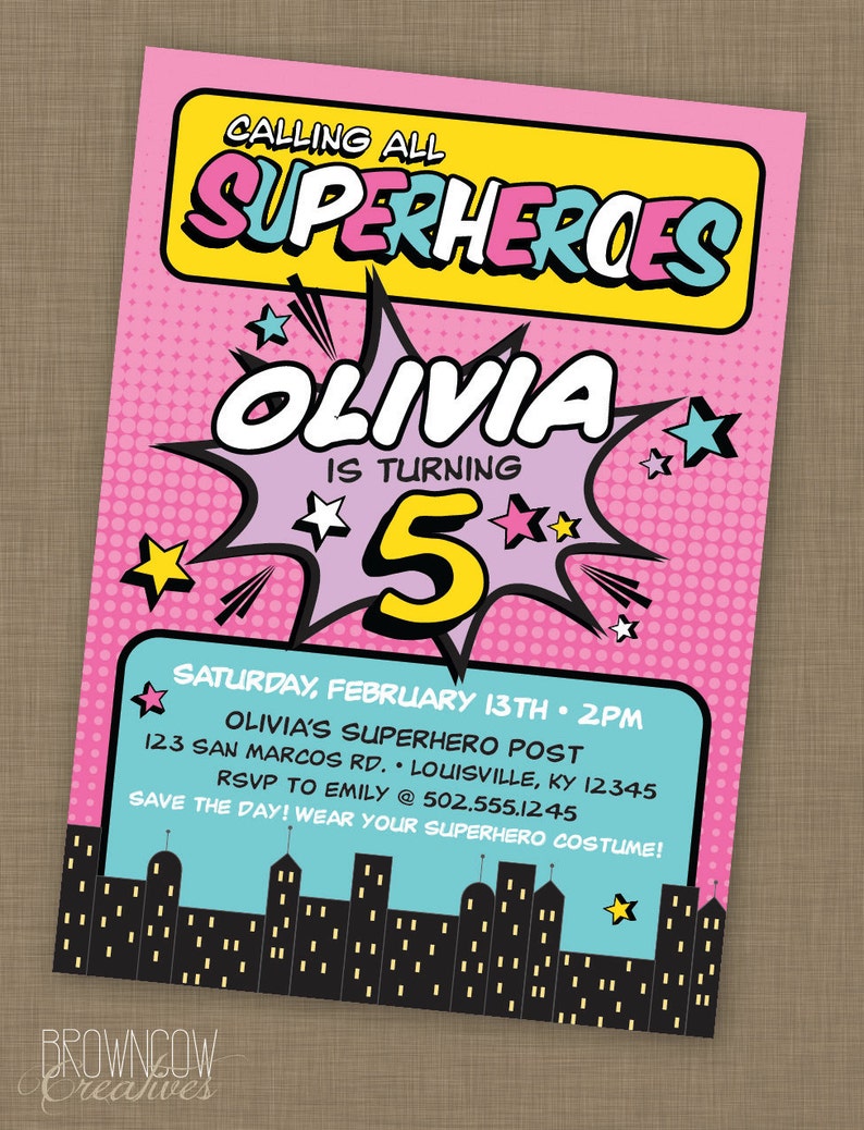 PRINTABLE Girl Superhero Party Kit image 2