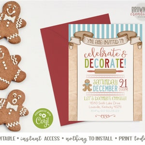 Editable Cookie Decorating Invitation, Cookie Exchange Party Invitation, Cookie Party Invitation, Printable, Editable, Instant Access