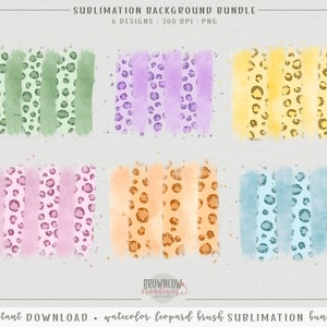 Brush Stroke Leopard Sublimation Bundle, Sublimation Backgrounds, Sublimation Brush Strokes, Glitter Brush Strokes, Leopard Brush Strokes