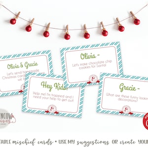 Printable Notes from the Elf, Elf Notes, Elf Report Card, Elf Naughty List, Elf Nice List, Editable Notes, Christmas Elf