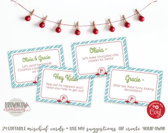 Printable Notes from the Elf, Elf Notes, Elf Report Card, Elf Naughty List, Elf Nice List, Editable Notes, Christmas Elf