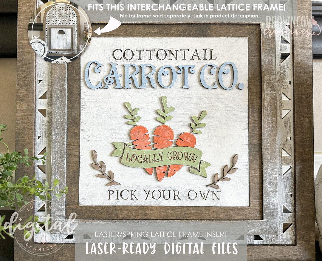 Spring Farmhouse Insert Laser File: Easter Carrot Sign (digital ...