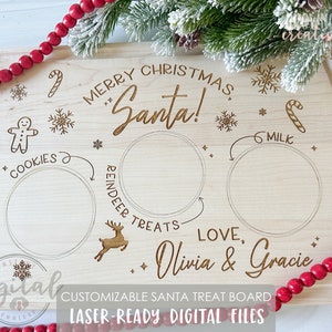 Arquivo de gravação de bandeja de guloseimas do Papai Noel, arquivo de gravação a laser de gravura de Papai Noel, arquivo SVG de gravação a laser de bandeja de Papai Noel, arquivo de laser de bandeja de Papai Noel