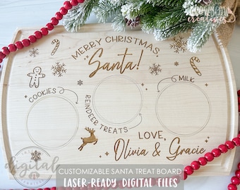 File per incisione laser del vassoio dei dolcetti di Babbo Natale (SVG, PDF, DXF)