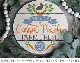 Pasen wortel Patch boerderij ronde teken SVG-bestand, digitaal bestand, Instant Download