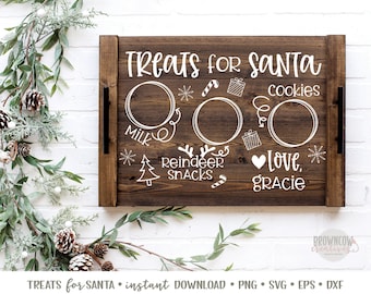 Cookies for Santa Tray SVG, Cookies for Santa Plate SVG, Dear Santa Tray SVG, Treats for Santa