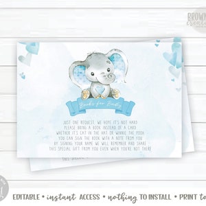 Elephant Baby Boy Books for Baby Card, Valentine&#39;s Day Baby Boy Books for Baby Card, Boy Baby Shower Books for Baby Card