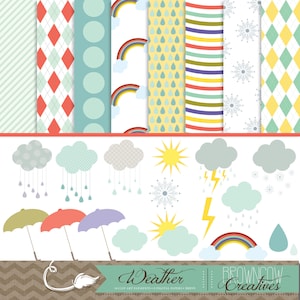 Weather Clip Art & Digital Papers