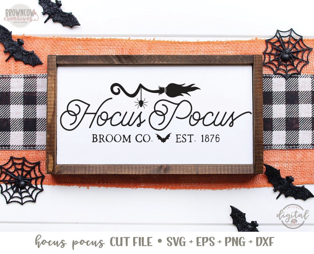 Hocus Pocus Broom Co. Sign Svg/cut File Halloween Sign SVG Etsy