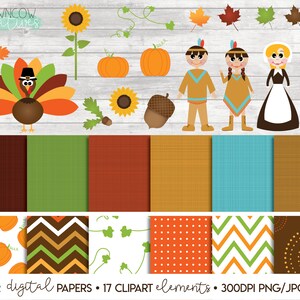 Thanksgiving Clip Art & Digital Papers