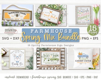 Farmhouse Spring SVG Bundle, Farmhouse Easter SVGs, Farmhouse St. Patrick's Day SVGs, Farmhouse Digital File Bundle