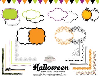 Halloween Borders and Frames Clip Art (Instant Download)