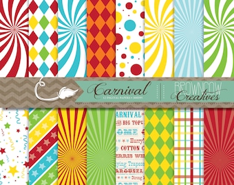 Circus/Carnival Digital Papers/Backgrounds