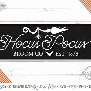 Hocus Pocus Broom Co. Sign SVG/Cut File, Halloween Sign SVG, Halloween SVG, Hocus Pocus Broom Co. Farmhouse Sign Cut File image 2