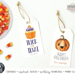 Halloween Gift Tag, Printable Gift Tag, Halloween, Boo&#39;ed, Editable Halloween Gift Tag, Halloween Party Tag, Instant Access, Editable