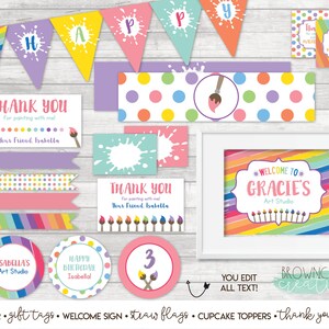 Editable Painting Party Printables, Art Party Decor, Painting Party ...