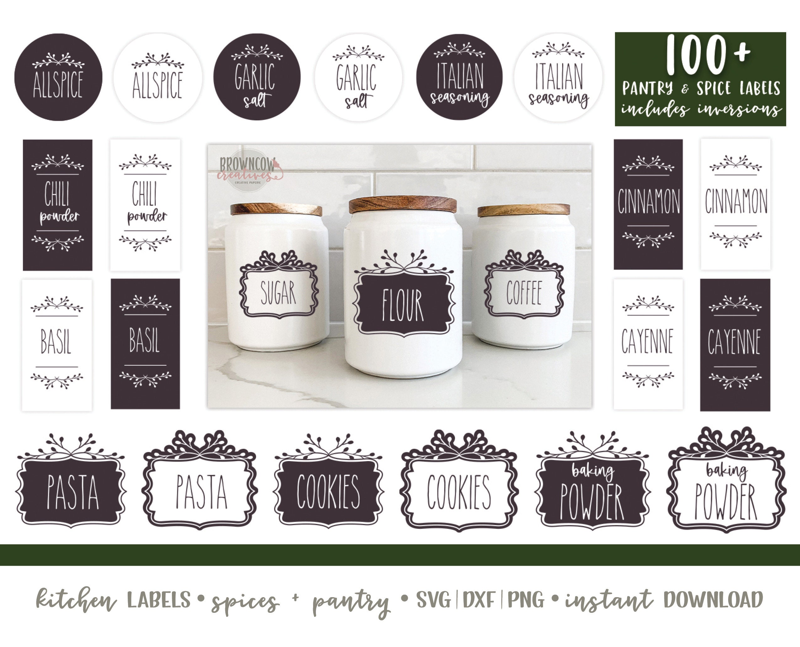 Download These Free Printable Jar Labels to Organize Your Kitchen Pantry -  Brit + Co