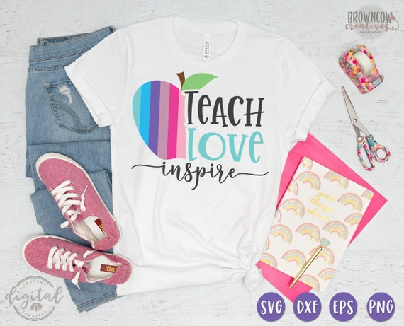 Teach Love Inspire Back to School Teacher SVG/Cut File DIGITAL DOWNLOAD Il_570xn