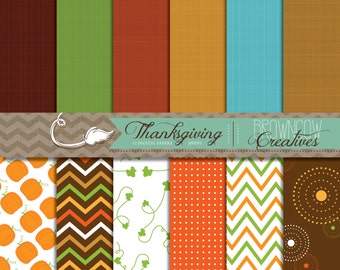 Thanksgiving Digital Papers/Backgrounds