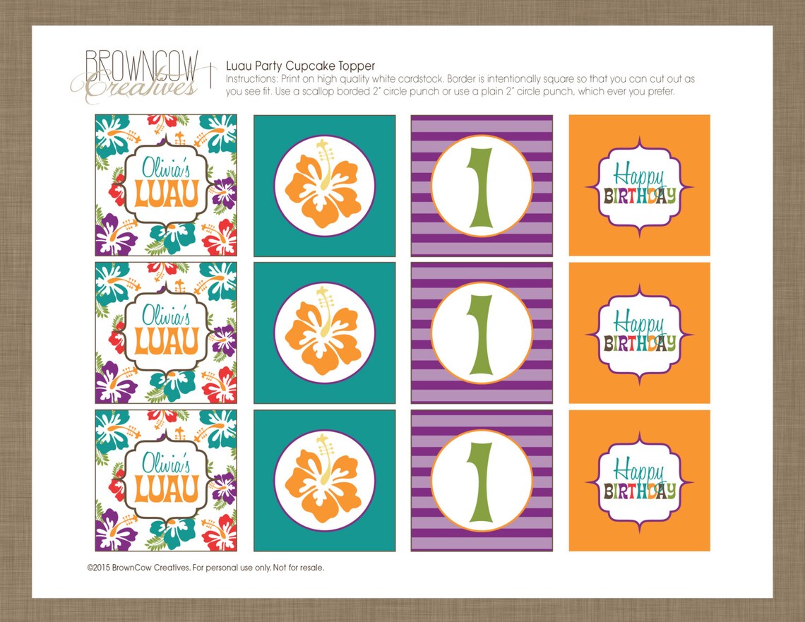 PRINTABLE Luau Party Decoration Kit - Etsy