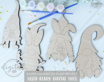 Easter Gnome Laser Cut File: DIY Paint Kit SVG, PDF (Digital Download)