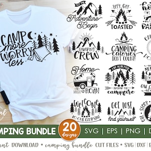 Camping Cut Files Bundle, Camping SVG Bundle, Camping Bucket SVG, Camping Bucket Cut File, Welcome to Our Campsite SVG Bundle