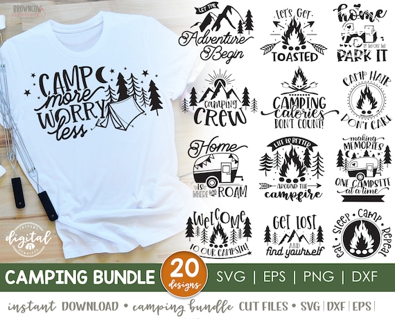Camping Cut Files Bundle Camping Svg Bundle Camping Bucket Svg Camping Bucket Cut File Welcome To Our Campsite Svg Bundle By Browncow Creatives Catch My Party