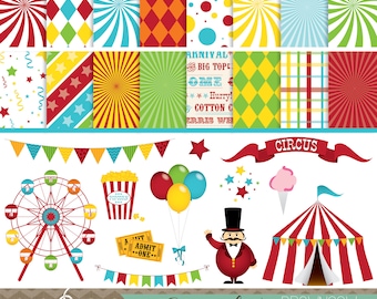 Carnival Clip Art, Banners, and Backgrounds BUNDLE